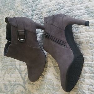 New gray suede booties by bandolino